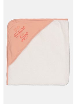 Rabbit + Bear Toddlers Embroidered Hooded Towel 76 x 76 cm, White  - Image 1