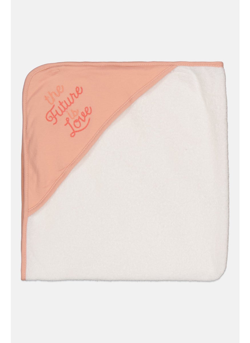 Rabbit + Bear Toddlers Embroidered Hooded Towel 76 x 76 cm, White  - Image 1