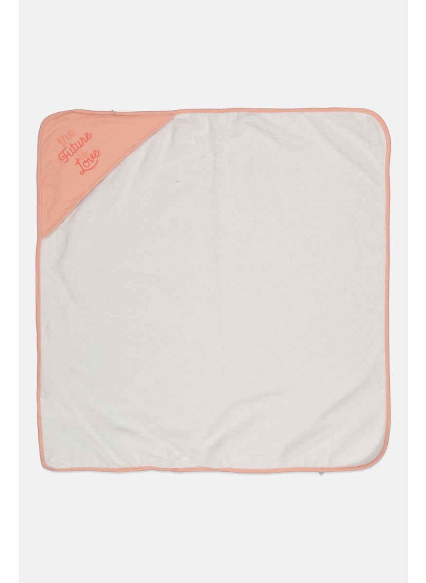 Rabbit + Bear Toddlers Embroidered Hooded Towel 76 x 76 cm, White  - Image 2