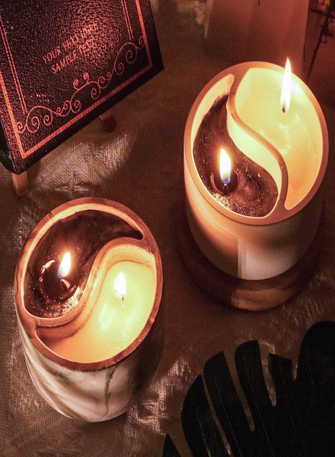 japleed Tai Chi Candle Holder Silicone Mold Yin Yang Candle Vessels Resin Concrete Cement Mold Unique Silicone Resin Jar Box Container Storage Mold DIY Jewelry Trinket Holder Succulent Pot Decoration - Image 4