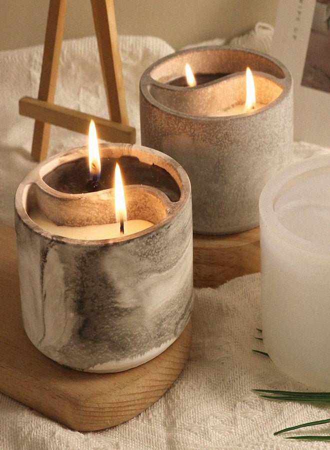japleed Tai Chi Candle Holder Silicone Mold Yin Yang Candle Vessels Resin Concrete Cement Mold Unique Silicone Resin Jar Box Container Storage Mold DIY Jewelry Trinket Holder Succulent Pot Decoration - Image 5