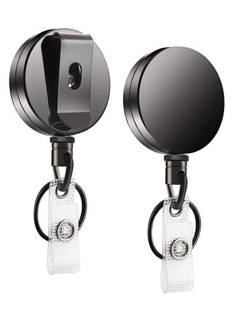 2PCS Retractable Keyring with Belt clamp Badge Holder use it for ID Card