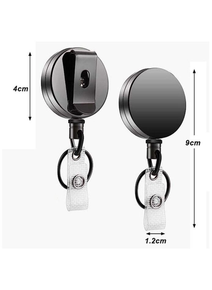 RATSAW - 2PCS Retractable Keyring with Belt clamp Badge Holder use it for ID Card - Image 1