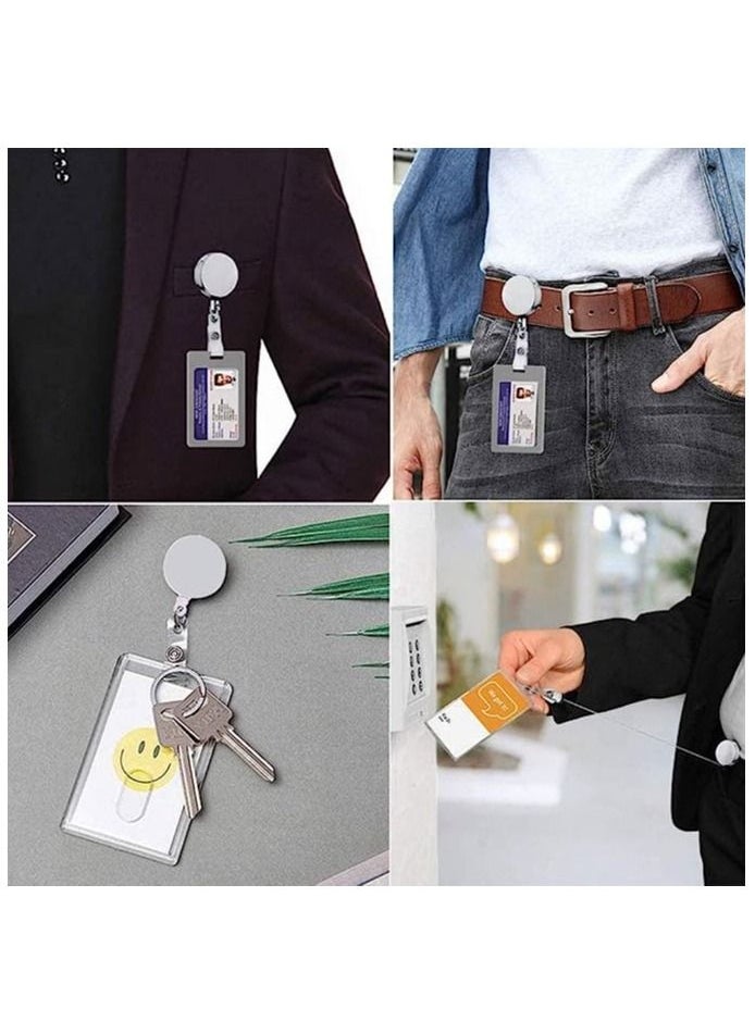 RATSAW - 2PCS Retractable Keyring with Belt clamp Badge Holder use it for ID Card - Image 1