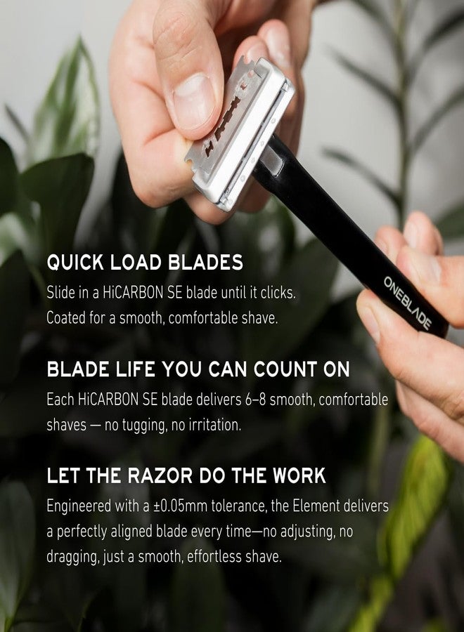 OneBlade ELEMENT Single-Blade Safety Razor, Classic Manual Shaving Razor, Black Aluminum - Image 3