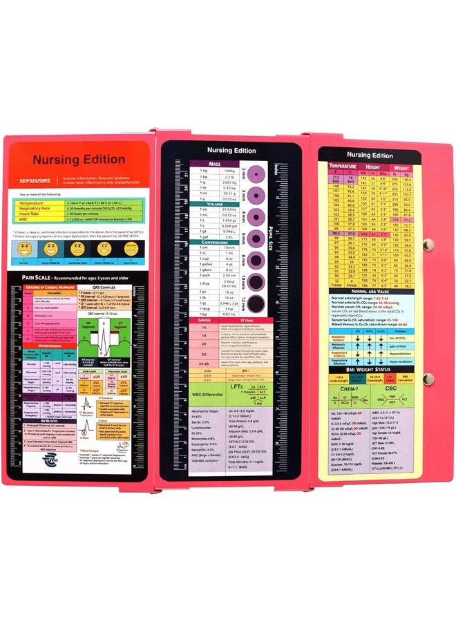 SC Printing World Nursing Clipboard with Nursing and Medical Edition Cheat Sheets 3 Layers Aluminum Foldable Nurse Clip Boards Notepad for Students, Nurses and Doctors (Pink) - Image 4