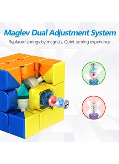 MoYu Moyu RS3M 2021 Magnetic Speed Cube Maglev Version(Upgraded), Speed Cube 3x3 Sticker-Less Quieter Turning, Magic Cube 60pcs Magnets on Axes&Corners Steady Turning, Gift for Speed Cuber  - Image 4
