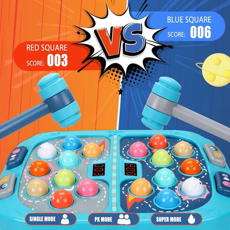 Masroo Whack A Mole Game, Toys for 3+ Year Old Boys/Girls, Whack A Mole Game for Toddlers, Pounding Toy for 3 4 5 6 7 8+ Kids, Interactive Educational Toys with Sound and Light, PK Mode with 2 Hammers (1) - Image 2