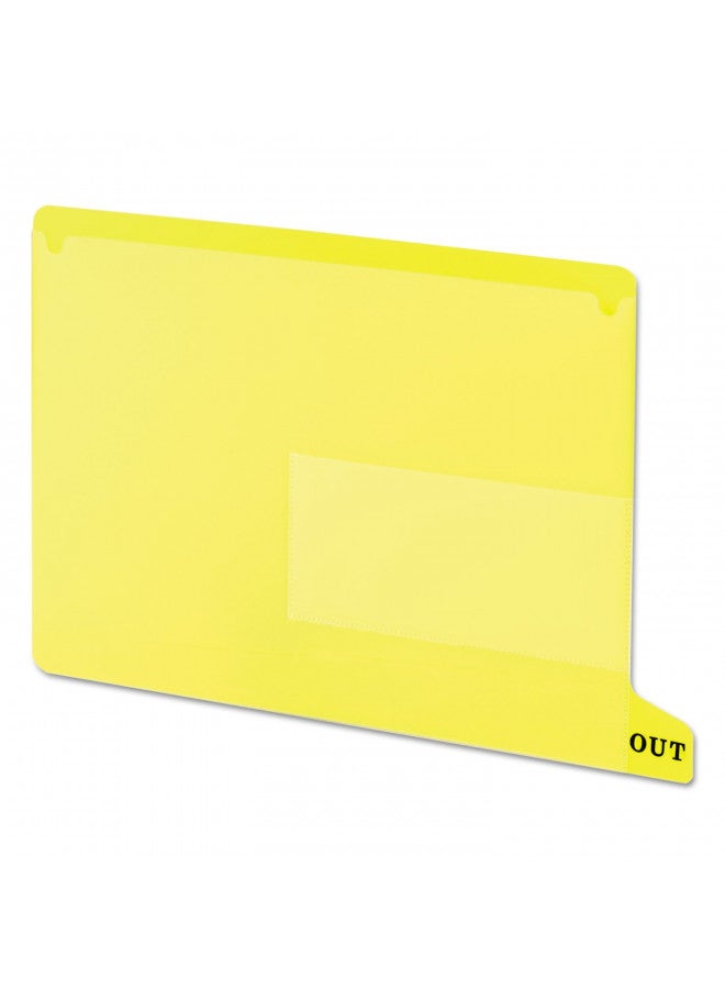 Smead End Tab Poly Out Guide, Two Pocket, Bottom Position Tab, Letter Size, Yellow, 25 per Box (61956)