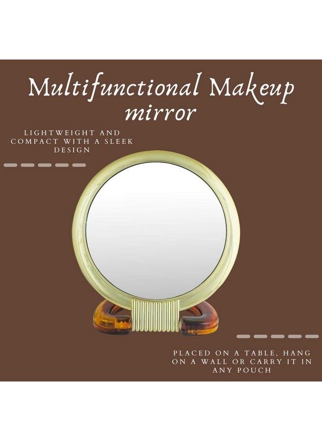 Scarlet Line Professional Series Small Size Round Double Sided Magnifying Makeup Purse Mirror With Handle For Men & Women 14.5 X 9 X 1 Cm  - Image 5