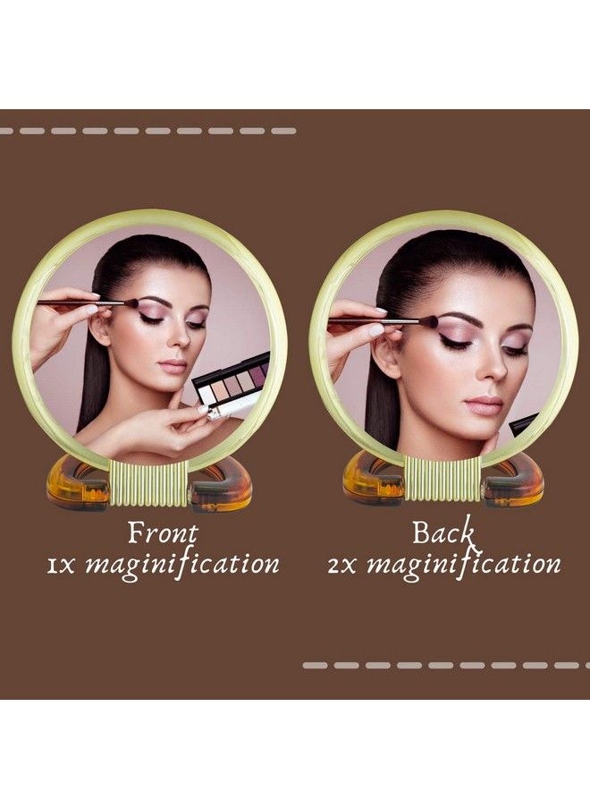 Scarlet Line Professional Series Small Size Round Double Sided Magnifying Makeup Purse Mirror With Handle For Men & Women 14.5 X 9 X 1 Cm  - Image 3