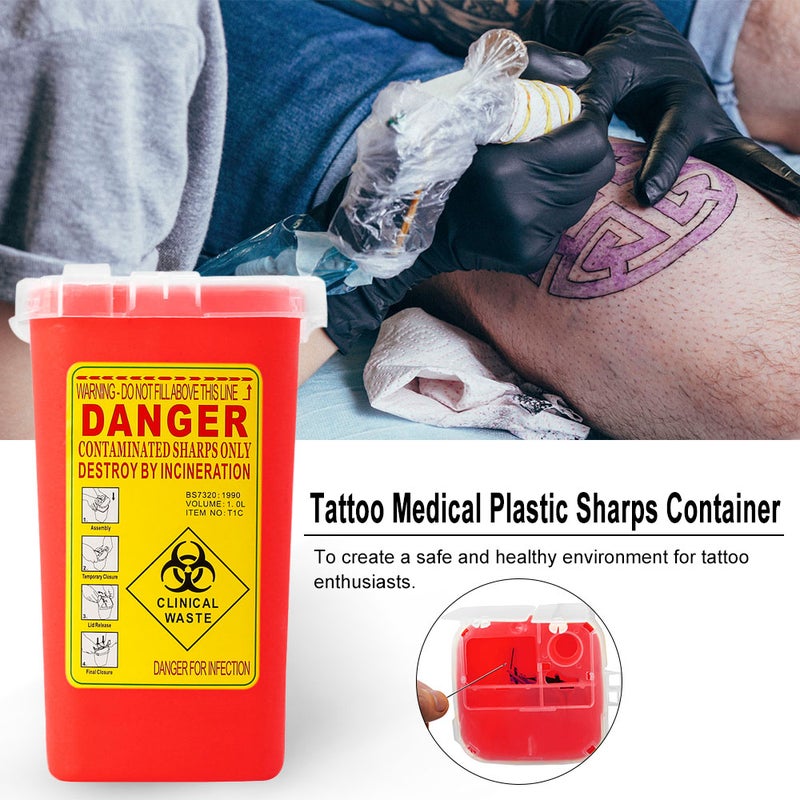 Tattoo Medical Plastic Sharps Container Biohazard Needle Disposal Waste Box For Tattooing Artist - Image 4