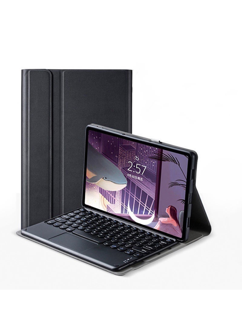 Aookay Arabic and English Touchpad  Keyboard Case Compatible with Lenovo Idea Tab Pro 12.7 Inch 2025, Slim Protective Case with Detachable Wireless Bluetooth Keyboard & Mouse (Black) - Image 2