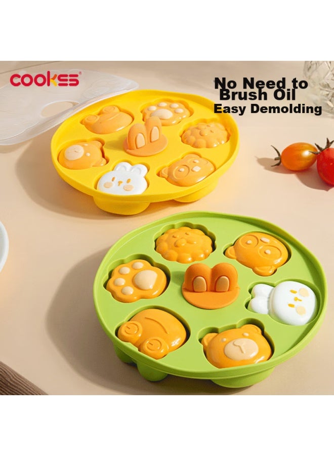 Cookss Baby Food Steamed Cake Mold, Infant Food-grade Silicone Box, Cat Paw-shaped, Heat-resistant, Baking, Steaming And Boiling Mold, Yellow - Image 5