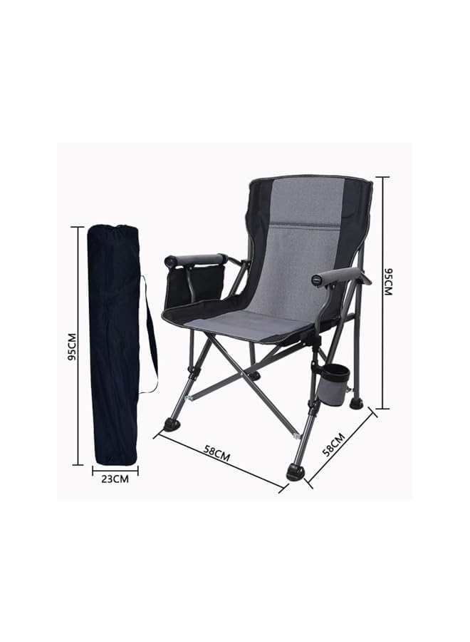 PROMASS Portable folding chair, outdoor camping chair, support 150kg, with side storage bag and cup holder, suitable for beach travel, camping, outdoor barbecue, garden, picnic - Image 2