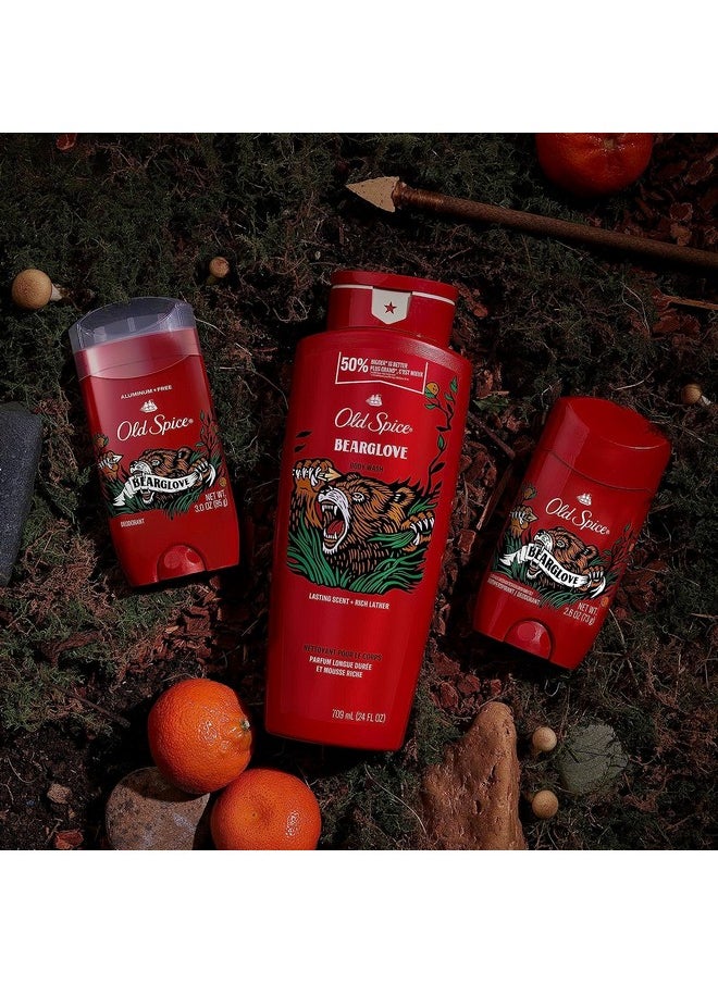 Old Spice - Ld Spice Aluminum Free Deodorant For Men Bearglove Scent 48 Hr. Protection 3.0 Oz Pack Of 3 With Travelsized Swagger Body Wash - Image 1