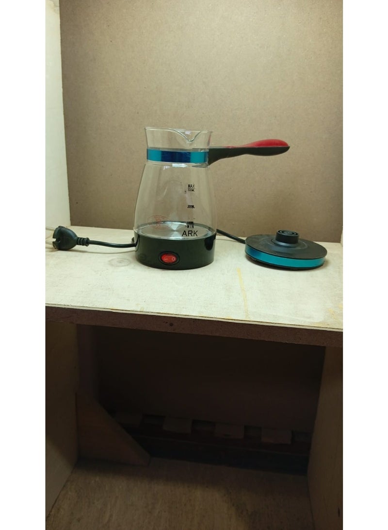 Ocean Power MA-1636 Electric Turkish Coffee Pot - 600W Glass Coffee Pot - 360° Rotating Base. Multi-colored. - Image 2