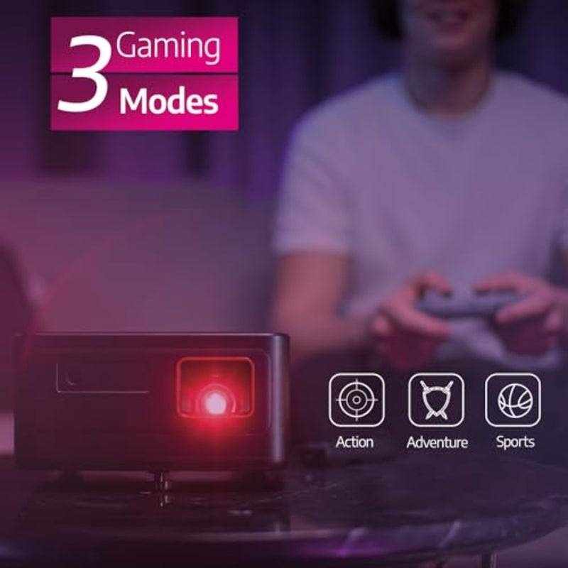 , GamePix 900, 4K projector, resolution 3840 x 2160 pixels, latency of 6 ms with refresh rate of 240 Hz, 1000 lumens, ANSI, WiFi 6, black. - Image 5