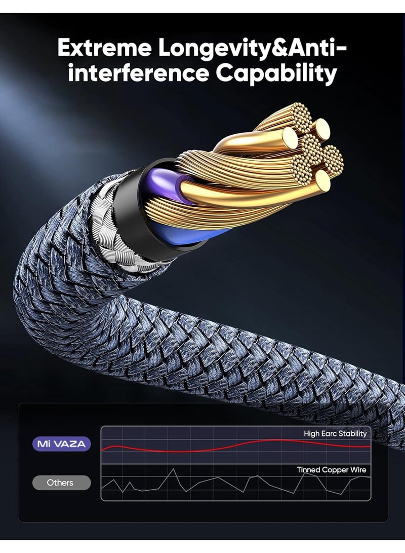 مي فازا كابل HDMI 8K 2.1 - يدعم 8K@60Hz، 4K@120Hz، 2K@240Hz، 1080P@240Hz، 48Gbps، 3D، HDR، HDCP، eARC، دولبي - كابل HDMI فائق السرعة للكمبيوتر المحمول، الكمبيوتر، الشاشة، العرضيات، التلفزيون، PS4، PS5، إكس باوكس، نينتندو سويتش، HDTV، كاميرا DSLR - Image 4