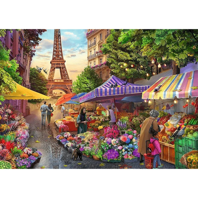 Trefl - Flower Market, Paris Tea Time Puzzle 1000 Pieces - 10799 - Image 2
