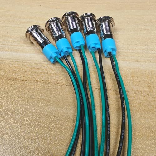 Gebildet مصباح مؤشر معدني LED مقاوم للماء 5 قطع 8 مم 3 فولت-4.5 فولت-5 فولت-6 فولت-7.5 فولت-9 فولت DC مع سلك (أحمر/برتقالي/أزرق/أخضر/أبيض) - Image 3