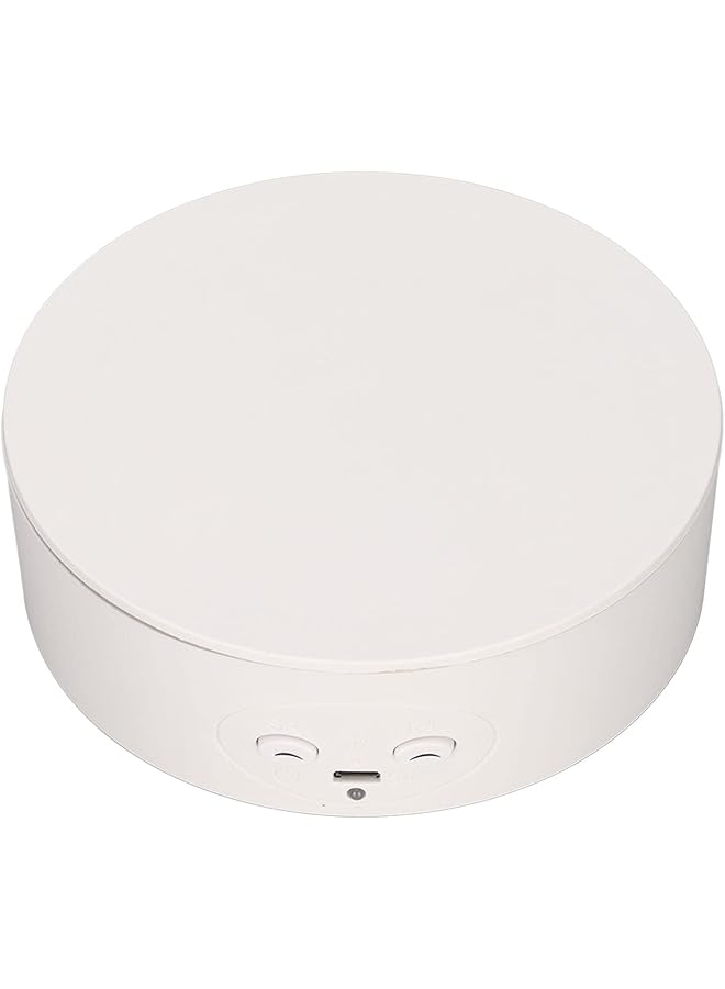 The Bros Rotating Display Stand, 360 Degree Motorized Rotating Turntable Display Stand for Wine Bottles Cosmetics Photography Products Shows Jewelry, Load 6.6Lb, Battery/USB Power Supply (White) - Image 1