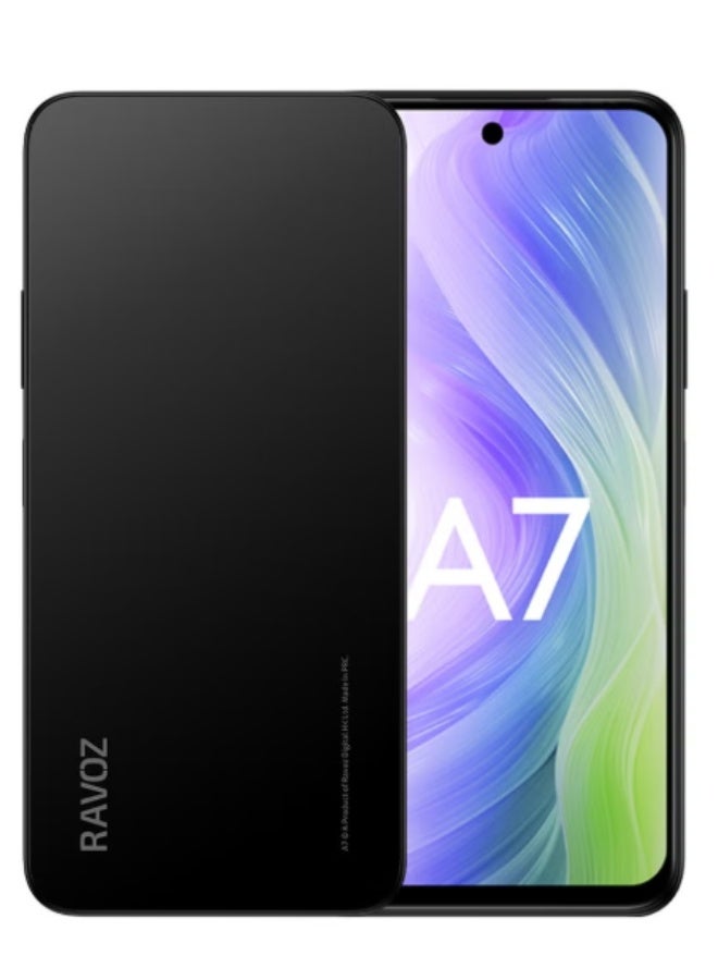 رافوز Ravoz A7 No Camera No GPS, 12GB RAM (4GB + 8GB Expandable), 128GB ROM | NFC | Black (UAE Version) - Image 1