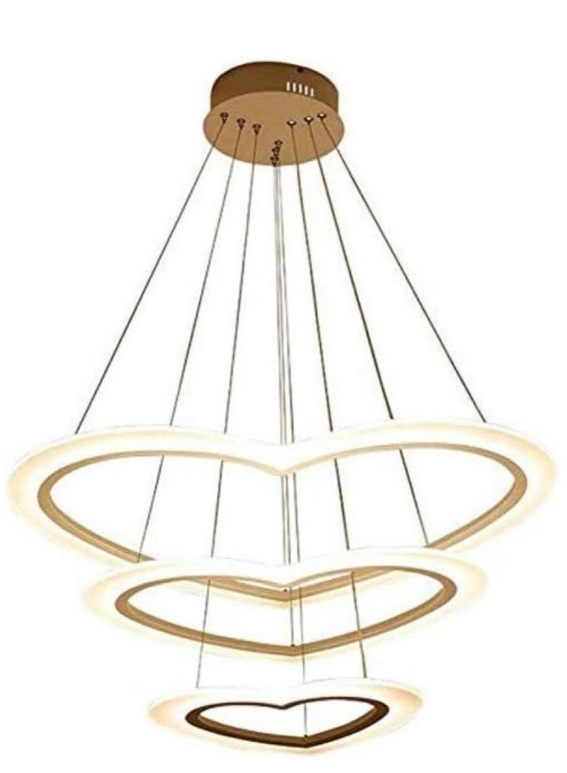 ثريا LED عصرية بتصميم قلوب متداخلة لإضاءة رومانسية أنيقة 80سم  - Image 2