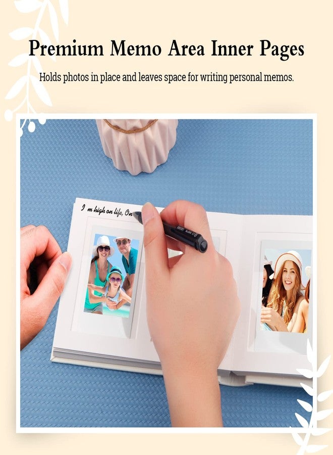 فيسيفول ألبوم صور Veicevol مع مساحة للكتابة لكاميرا Fujifilm Instax Mini 12 11 9 40 90 8 7 Evo Liplay الفورية، ألبوم صور 64 جيبًا لكاميرا Polaroid، غلاف جلدي من الورق المصنوع يدويًا، ألبومات صور 2 × 3 (أبيض) - Image 3
