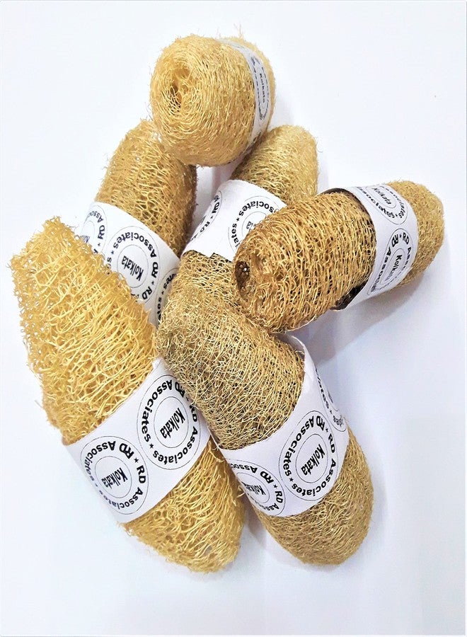 rdassociates ® Natural Loufah/loofah Body Scrubber -Ridge Ground Fiber Organic, Skin Friendly, Light Weight, Chemical free, Eco Friendly for Bathing, Men, Women (3-4 cm, Pack of 6) - Image 4
