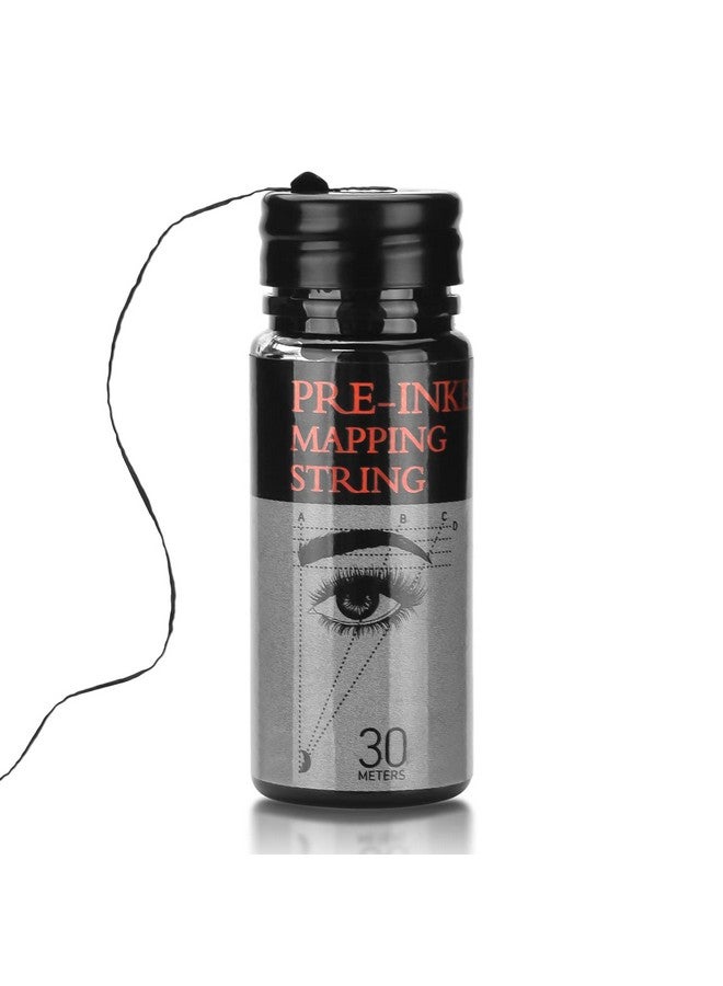 Eyebrow Mapping String 1 Bottle Preinked 30M(98Ft) Microblading String For Brow Marking Measuring String For Eyebrow Makeup (Black)