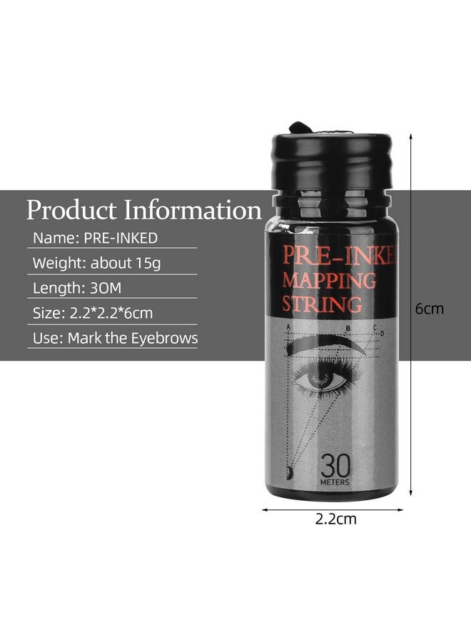 Eyebrow Mapping String 1 Bottle Preinked 30M(98Ft) Microblading String For Brow Marking Measuring String For Eyebrow Makeup (Black)