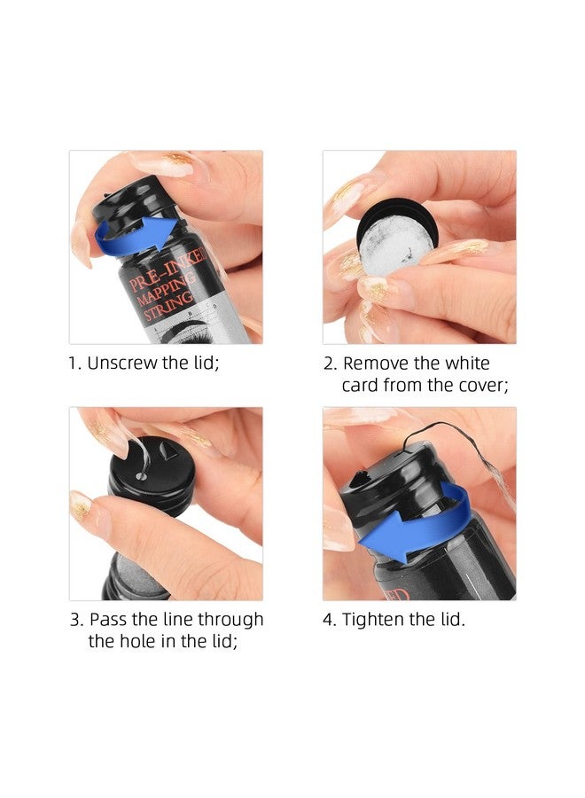 Eyebrow Mapping String 1 Bottle Preinked 30M(98Ft) Microblading String For Brow Marking Measuring String For Eyebrow Makeup (Black)