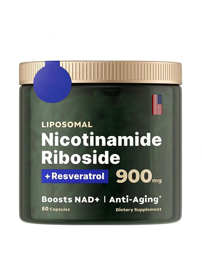 NAD WindBoss Liposomal Nicotinamide Riboside, 900mg NAD+ Supplement NMN Supplement Alternative, NAD Supplement for Anti-Aging, Energy, Focus - 80 Capsules  - Image 1