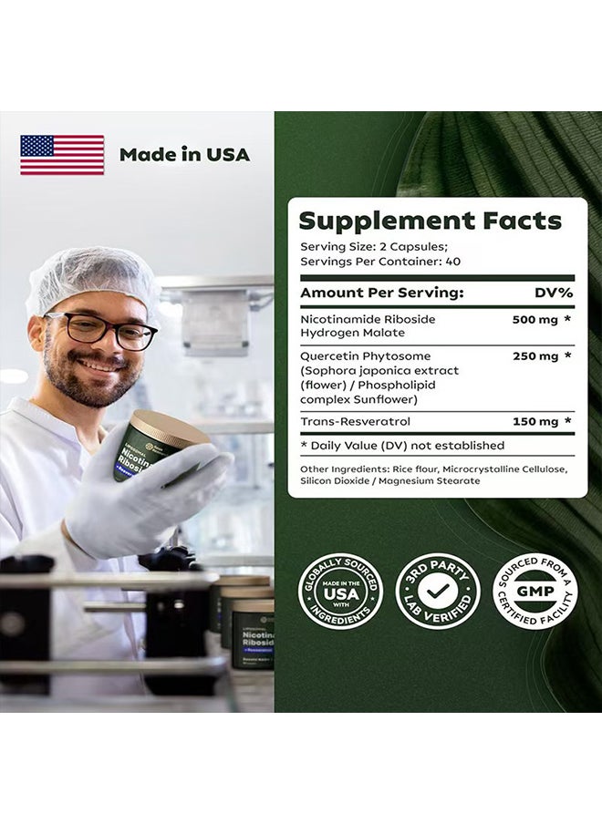 NAD WindBoss Liposomal Nicotinamide Riboside, 900mg NAD+ Supplement NMN Supplement Alternative, NAD Supplement for Anti-Aging, Energy, Focus - 80 Capsules  - Image 4