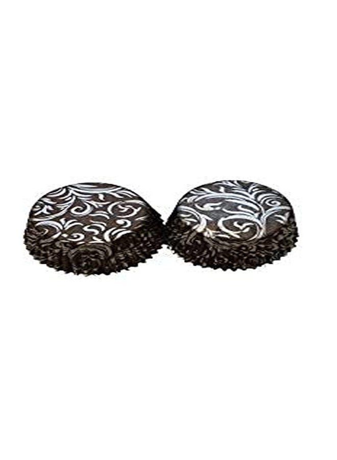 Bakerelation Cup Cake Liners Brown Silver Printed Cupcake Paper/Baking Cup/Cup Liners Brown Cupcake Liner(50mmx30mm)(11cm) Pack of 500 Pcs - Image 2