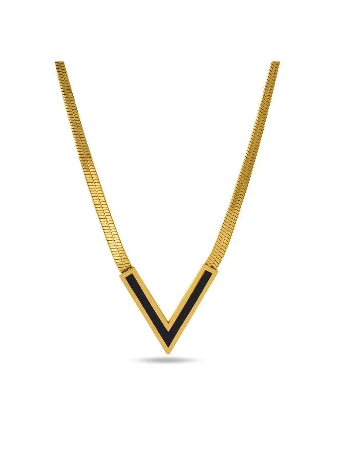 Palmonas PALMONAS 18k Gold Tone Plated Black Vixen Necklace
 for Women