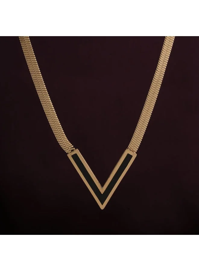 Palmonas PALMONAS 18k Gold Tone Plated Black Vixen Necklace
 for Women