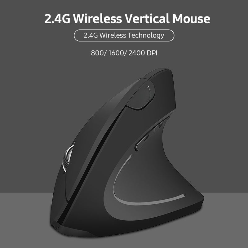 YWYT 2.4G Wireless Vertical Ergonomic Vertical Upright Optical 3 Adjustable DPI Levels/ Plug&Play Black - Image 4