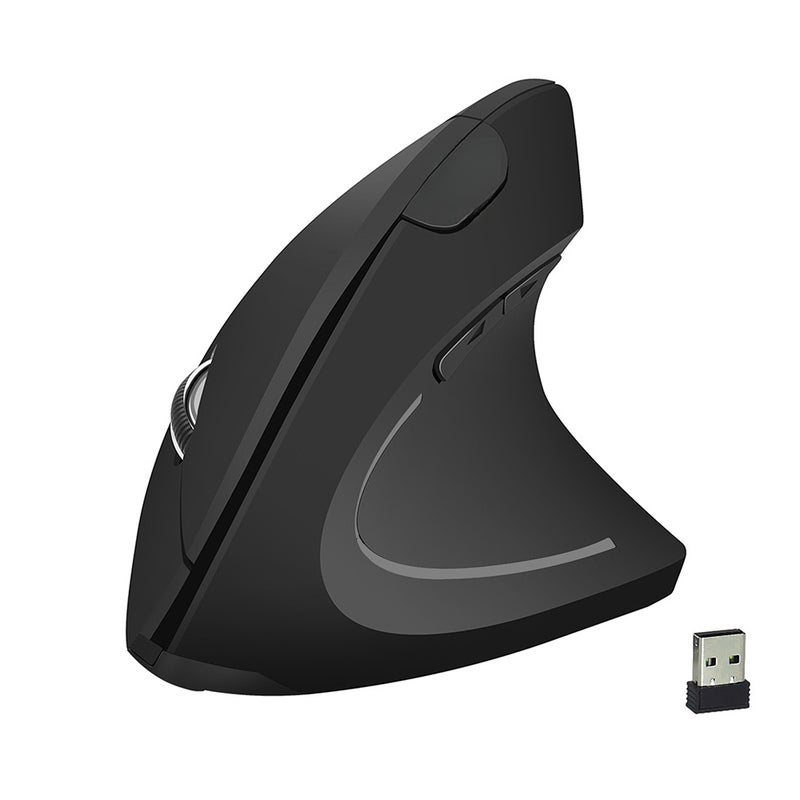 YWYT 2.4G Wireless Vertical Ergonomic Vertical Upright Optical 3 Adjustable DPI Levels/ Plug&Play Black - Image 1
