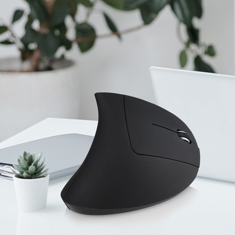 YWYT 2.4G Wireless Vertical Ergonomic Vertical Upright Optical 3 Adjustable DPI Levels/ Plug&Play Black - Image 2