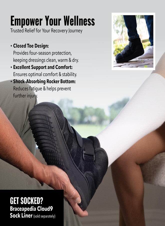 Braceapedia Post Op Shoe - Closed Toe Medical Walking Boot - Orthopedic Foot Brace for Broken Toe & Foot Injury Support - Lightweight Surgical Shoe for Men & Women, Black, Medium - Image 5