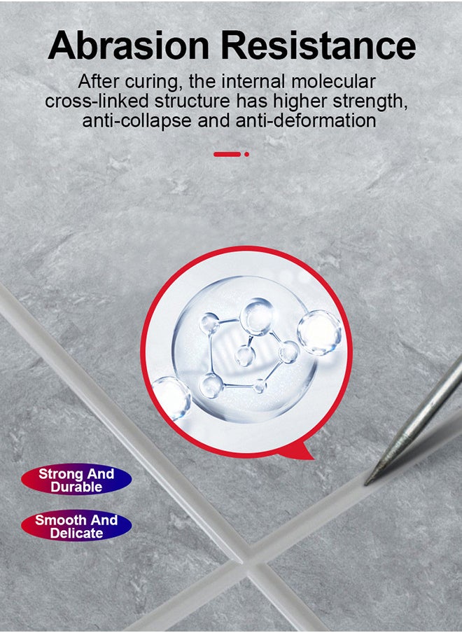 150ml Tile Grout Paint Filler Tube Grout Caulk Sealant Glue Sealer for Bathroom Shower Kitchen Ceramic Tile Repair Restore and Renew Tile Joints Line Gaps Replace Grout Pen