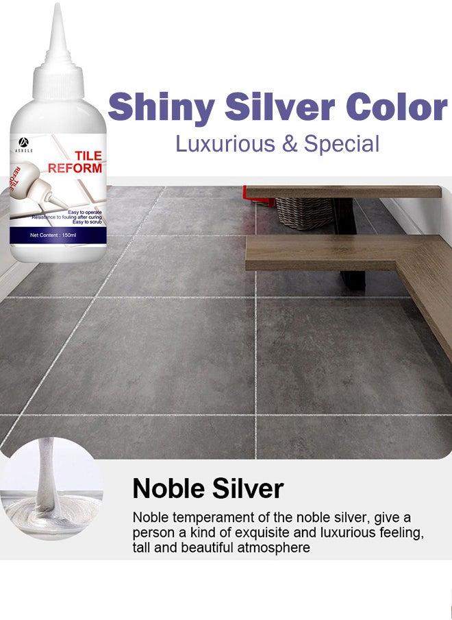 150ml Tile Grout Paint Filler Tube Grout Caulk Sealant Glue Sealer for Bathroom Shower Kitchen Ceramic Tile Repair Restore and Renew Tile Joints Line Gaps Replace Grout Pen