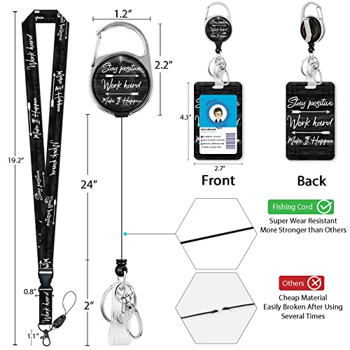 GIANCOMICS ID Badge Holder with Breakaway Lanyard, Inspirational Quote Lanyards for ID Badges Ajustable, Positive Retractable Badge Reel Heavy Duty, Teacher Nurse Work Office Gifts - Image 4