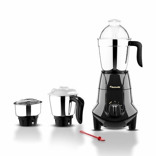 Butterfly Jet Elite 750 Watt Mixer Grinder | 3 Leafproof Stainless Steel Jars| ABS body | Grey - Image 1