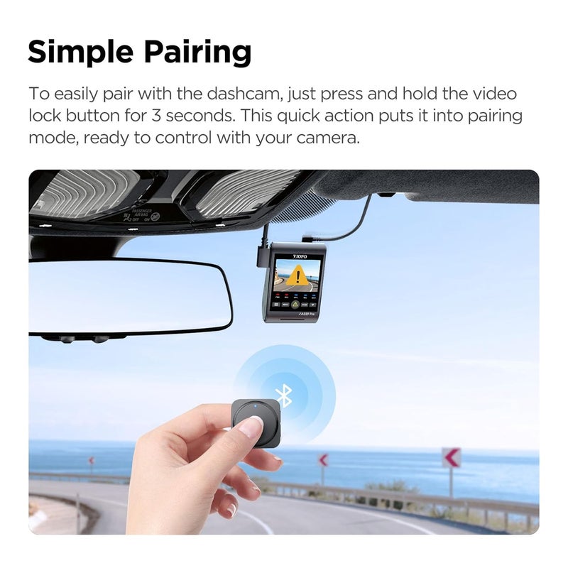 Viofo Official Wireless Bluetooth Remote Control for A129 Dash Camera A129 Duo Dual Channel Dash Cam - Image 5