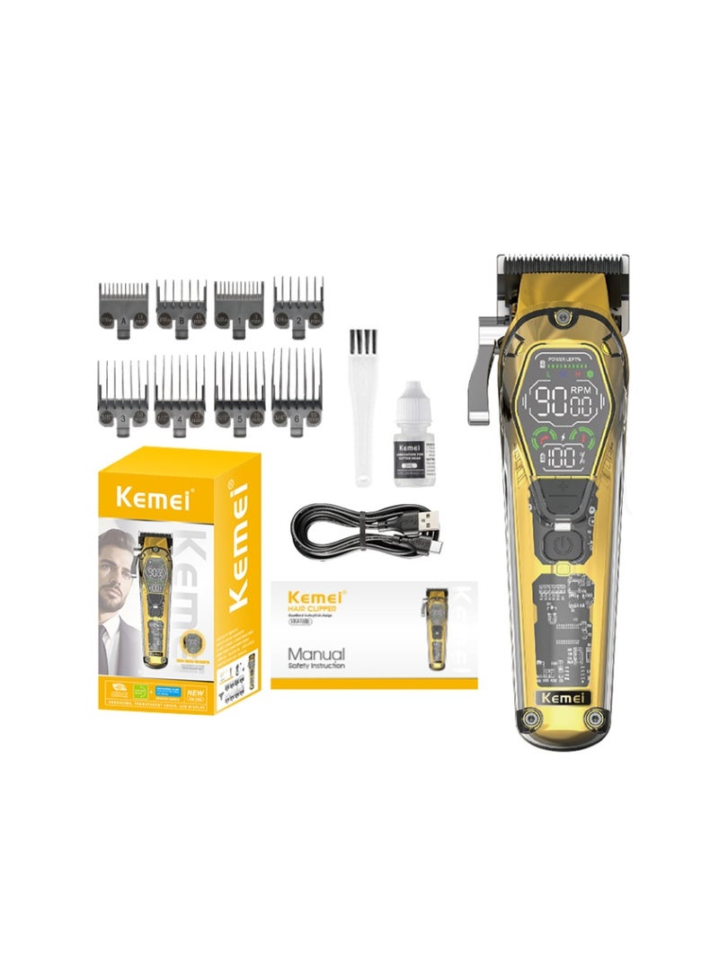 KM-1806 professional shaver features control arm, a color LED display, and speed buttons - Image 1