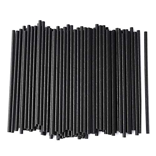 ALINK 100 Black Paper Straws Biodegradable Disposable Drinking Straws Bulk for Halloween Party Supplies Birthday Wedding BridalBaby Shower and Holiday Celebrations - Image 5