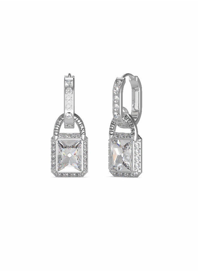 GUESS - Padlock Huggies Clear Earring - Image 1